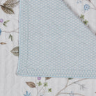 tagesdecke gebluemt blattmuster blau