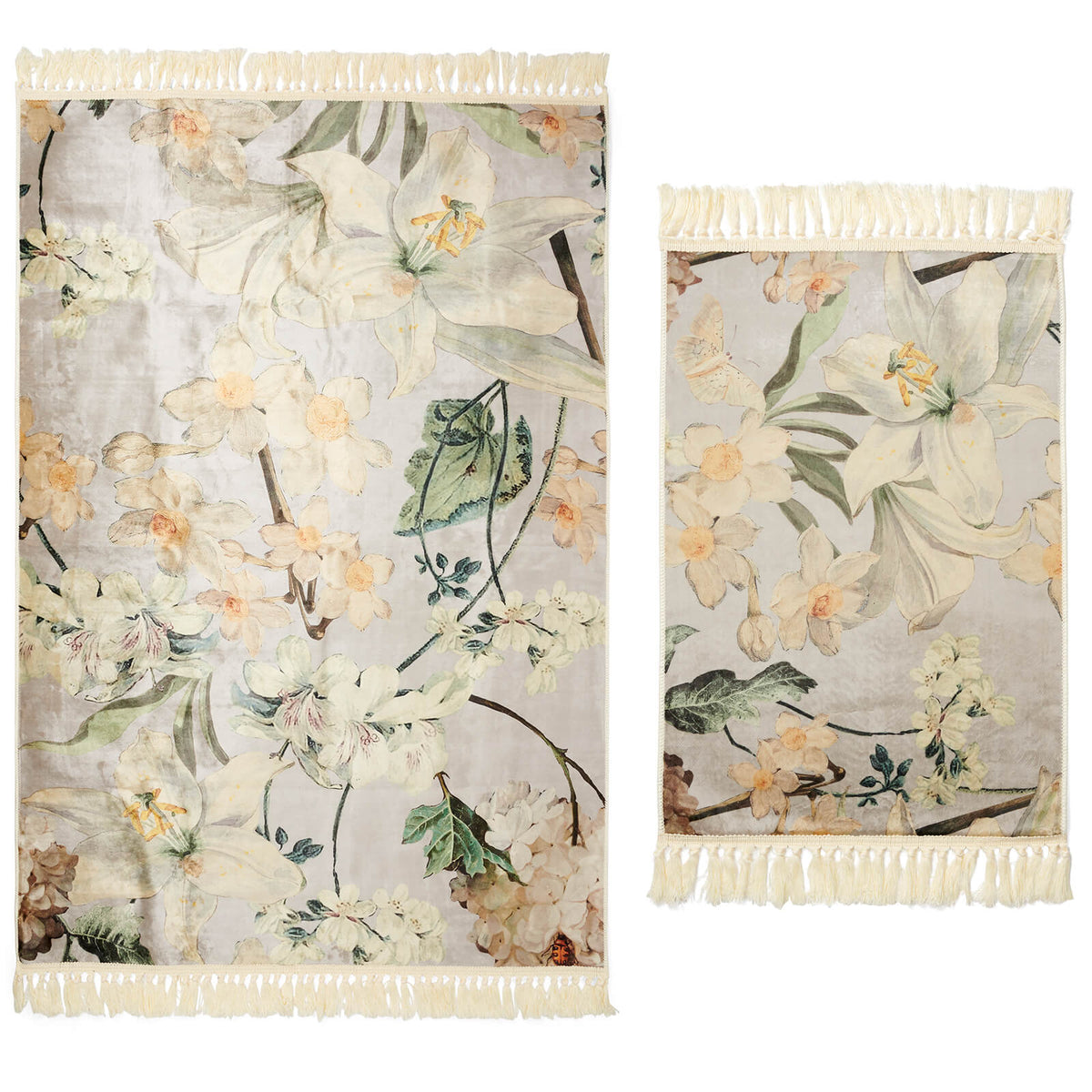 teppich blumen blueten rosalee grau essenza