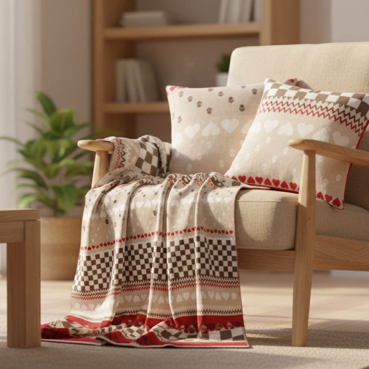 espico pad wohndecke muster herz karo