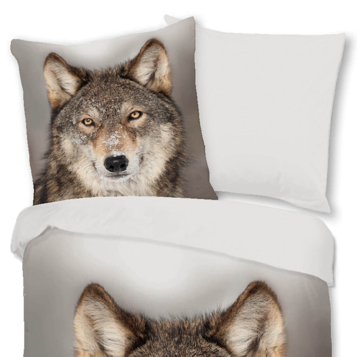 bettwaesche wolf schnee winter raubtier wild