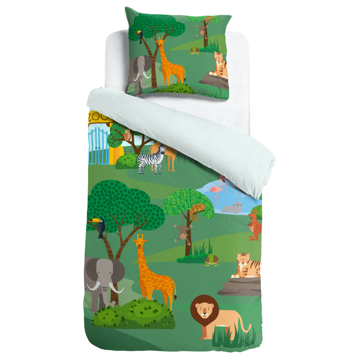 zoo bettwaesche tiergarten giraffe elefant